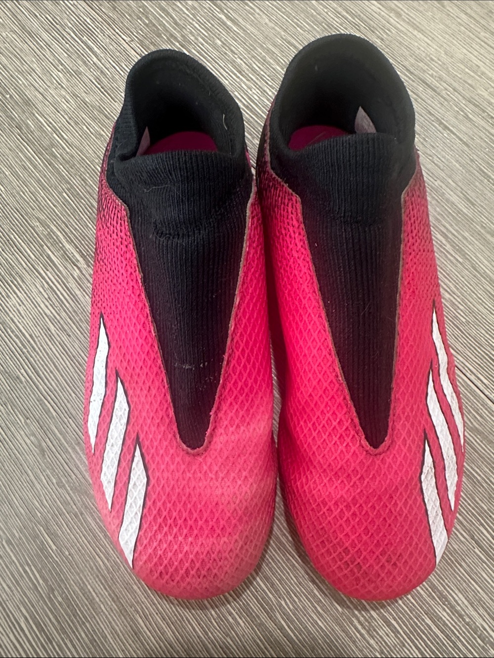 Soccer Adidas Kids Slip-On cleats Pink and Black